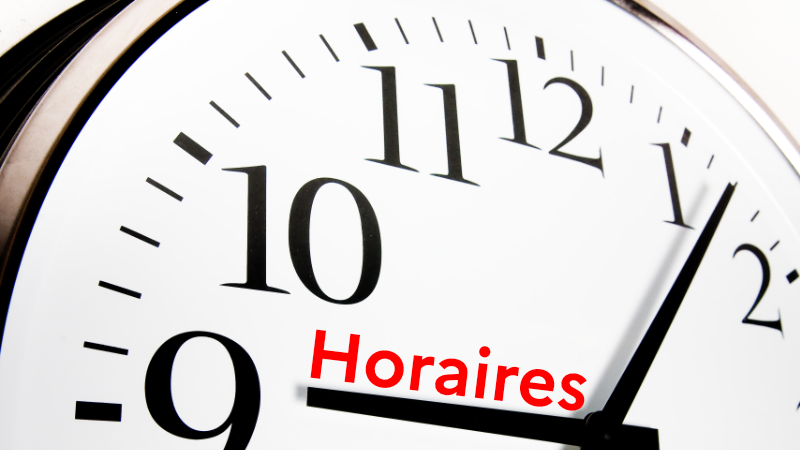 Horaires d'entraînements